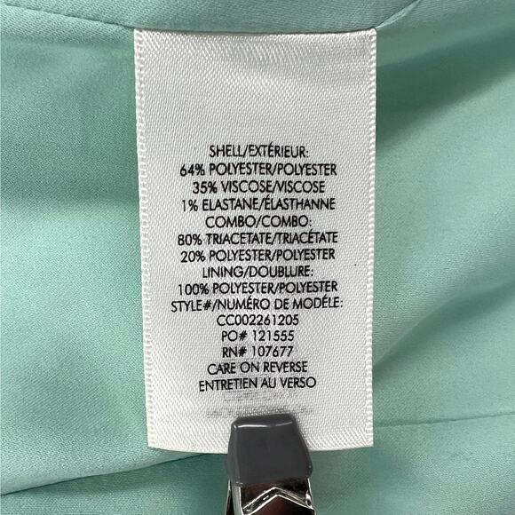 ALICE AND OLIVIA Denny Notch Collar Roll Cuff Blazer Womens Small Mint Green - Picture 14 of 16